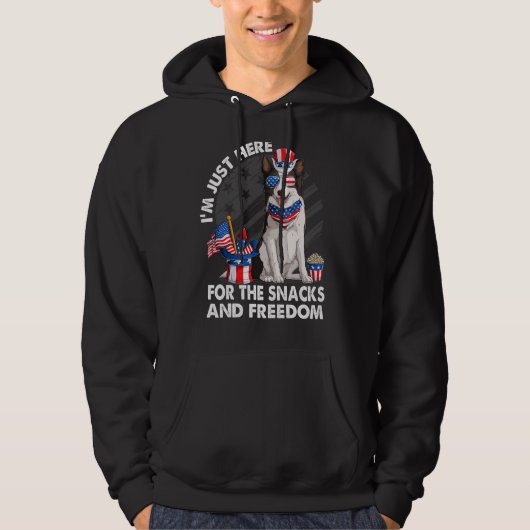 I m just here for the snack & freedom border colli hoodie (Voorkant)