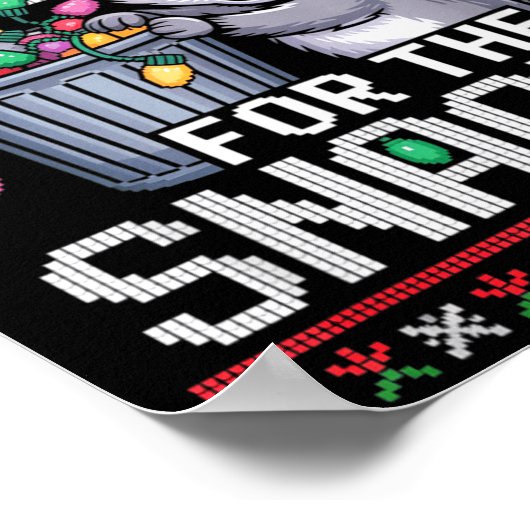 I’m Just Here For The Snacks Raccoon Christmas Ugl Poster (Hoek)