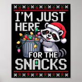 I’m Just Here For The Snacks Raccoon Christmas Ugl Poster (Voorkant)