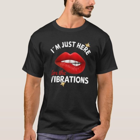 I´m just here for the Vibrations - Deaf Awareness  T-shirt (Voorkant)