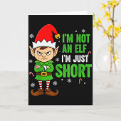 I’m Just Short Funny Elf Christmas Kaart (Gele Bloem)