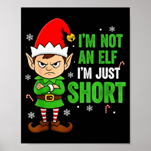 I’m Just Short Funny Elf Christmas  Poster (Voorkant)
