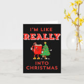 I’m Like Really Into Christmas Funny Hot Cocoa Hol Kaart (Gele Bloem)