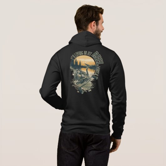 I’m Living in My | Funny Fisherman Gift | Outdoor  Hoodie (Achterkant volledig)