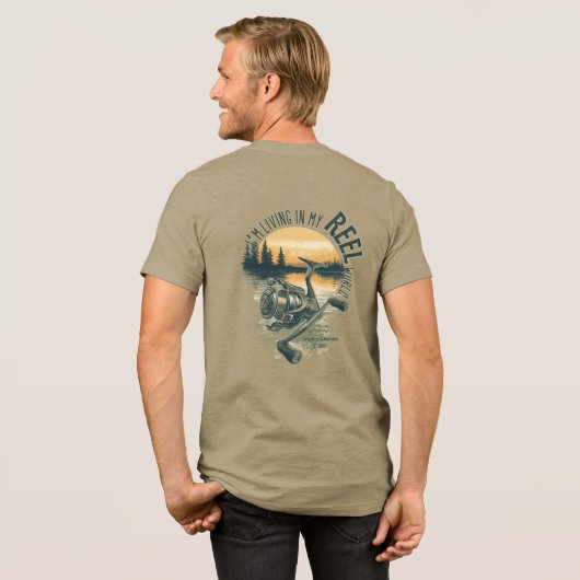 I’m Living in My | Funny Fisherman Gift | Outdoor  Tri-Blend Shirt (Voorkant)