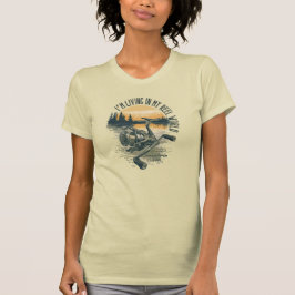 I’m Living in My Reel World | Fishing lake  T-shirt