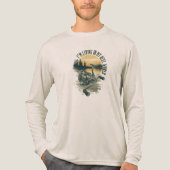 I’m Living in My Reel World | Fishing lake  Tri-Blend Shirt (Voorkant volledig)