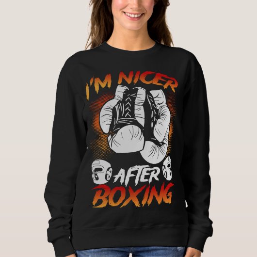 I M Nicer After Boxing Boxing Trui (Voorkant)