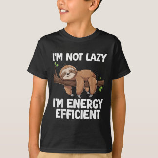 I m niet lui i m energie-efficiënte sleuf t-shirt