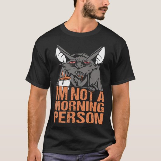 I m not a Morning Person Bat Halloween Pumpkin Spi T-shirt (Voorkant)