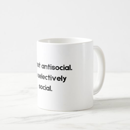 I’m Not Antisocial — I’m Selectively Social | Funn Koffiemok (Voorkant rechts)