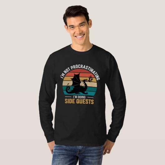 I m not procrastinating i m doing side quests t-shirt (Voorkant volledig)