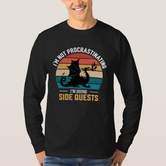 I m not procrastinating i m doing side quests t-shirt (Voorkant)