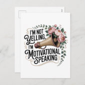 I’m Not Yelling, I’m Motivational Speaking Feestdagenkaart (Voorkant / Achterkant)