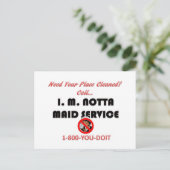 I.M. Notta Maid Service Briefkaart (Staand voorkant)