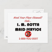I.M. Notta Maid Service Briefkaart (Voorkant / Achterkant)