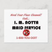 I.M. Notta Maid Service Briefkaart (Voorkant)