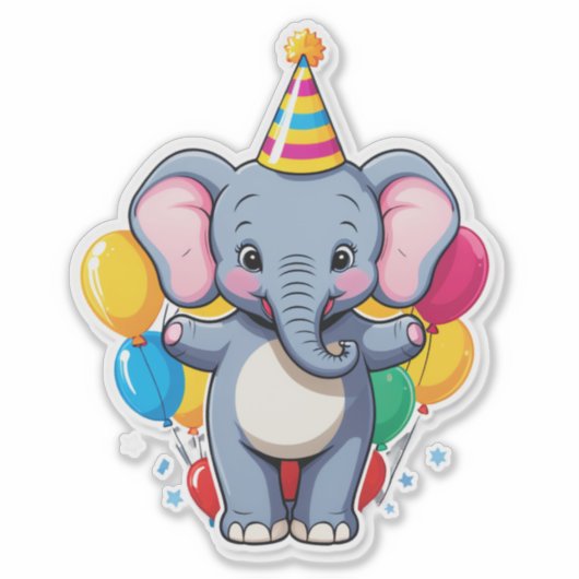 I’m ONE-derful! – Baby Elephant Birthday Joy Sticker (Voorkant)