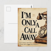 "I’m only a call away. Just send a text Postcard Briefkaart (Voorkant / Achterkant)