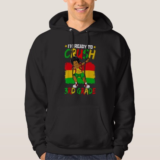 I m Ready To Crush 3rd Grade Cute Dabbing Black Bo Hoodie (Voorkant)