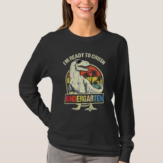 I m Ready To Crush Kindergarten Dinosaur Boys Back T-shirt (Voorkant)