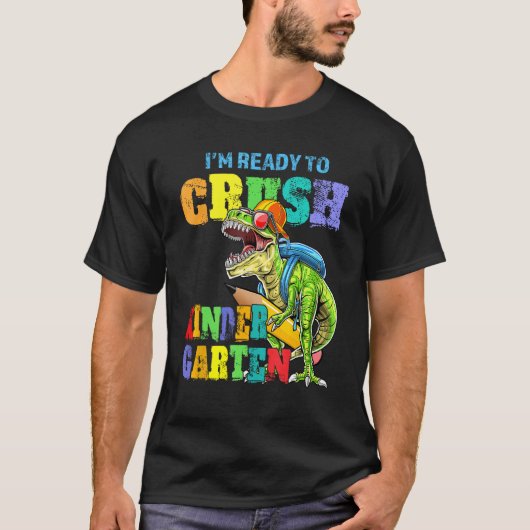 I m Ready To Crush Kindergarten Dinosaur Boys Back T-shirt (Voorkant)