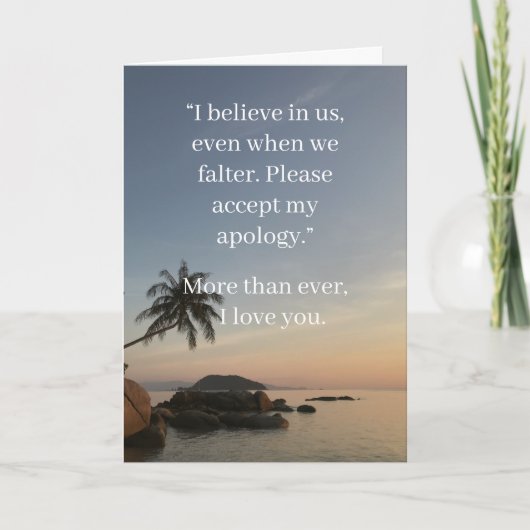 I’m Sorry Relationship Card | Elegant Apology Kaart (Voorkant)