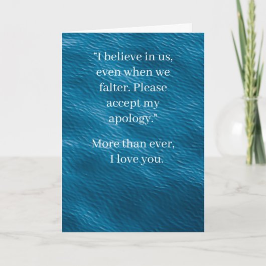 I’m Sorry Relationship Card | Elegant Apology Kaart (Voorkant)
