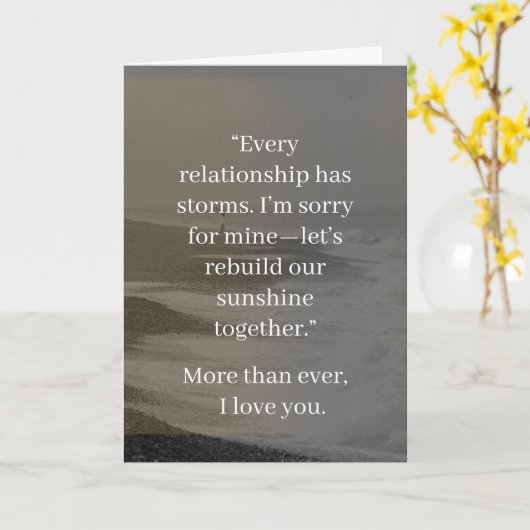 I’m Sorry Relationship Card | Elegant Apology Kaart (Gele Bloem)