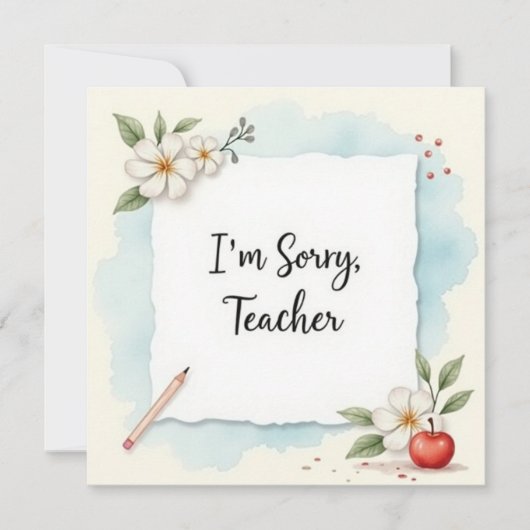 I’m Sorry Teacher Greeting Kaart (Voorkant)