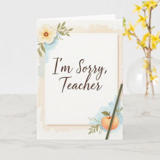 I’m Sorry Teacher  Kaart (Gele Bloem)