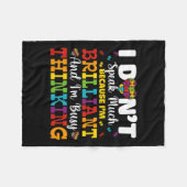 I.M. Speak Much Brilliant Autism Awareness Boys Fleece Deken (Voorkant (Horizontaal))