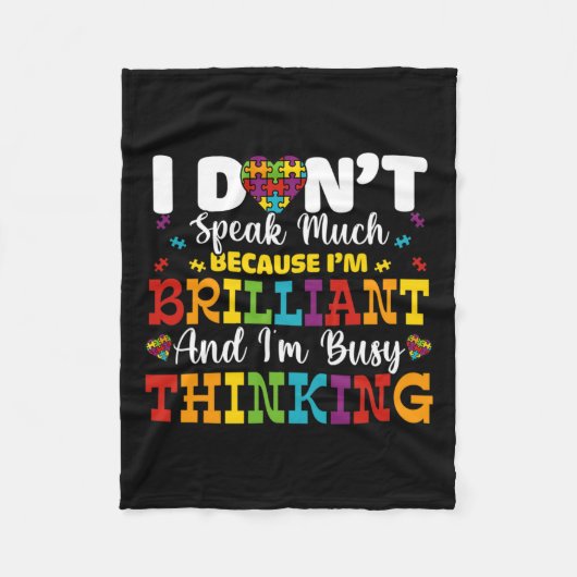 I.M. Speak Much Brilliant Autism Awareness Boys Fleece Deken (Voorkant)