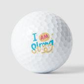 I’m Strong Motivational Typography Design Golfballen (Voorkant)