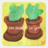I’m Stuck on You Vierkante Sticker (Voorkant)