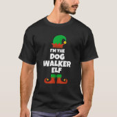 I m The Dog Walker Elf Family Pajama Christmas Fun T-shirt (Voorkant)