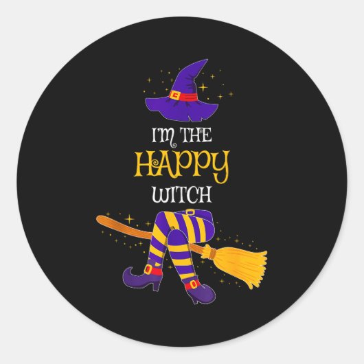 I’m The Happy Witch Family Matching Costume Hallow Ronde Sticker (Voorkant)