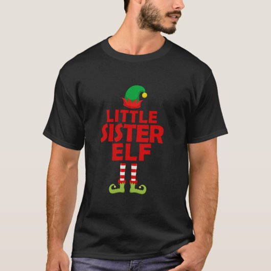 I m The Little Sister Elf Christmas Elf Squad Xmas T-shirt (Voorkant)