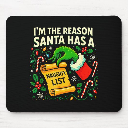 I’m The Reason Santa Has A Naughty List Christmas  Muismat (Voorkant)