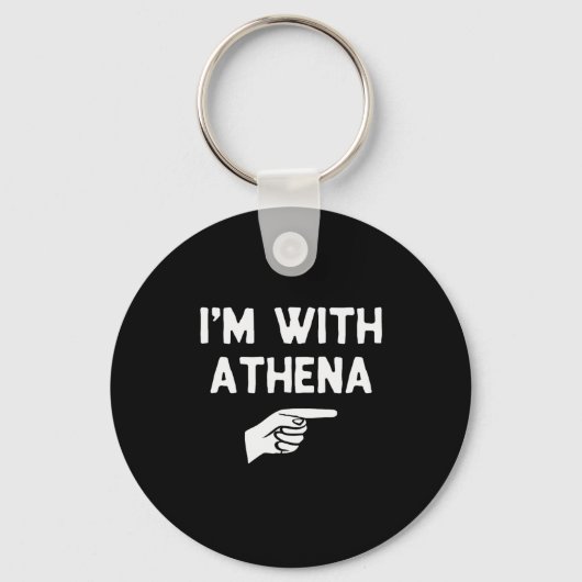 I’m With Athena Funny Halloween Matching Costume  Sleutelhanger (Voorkant)