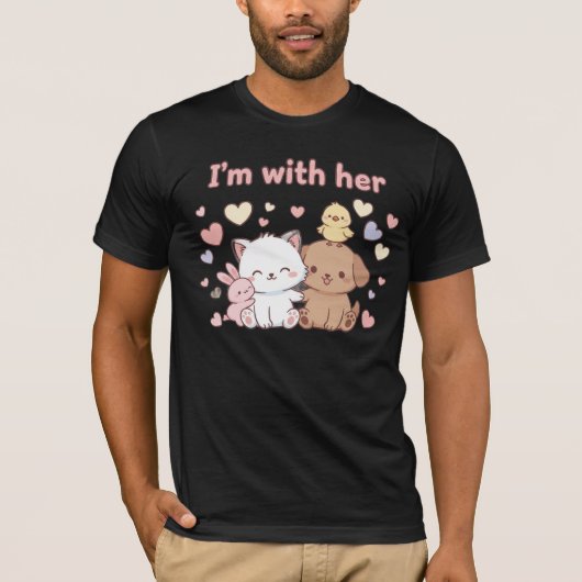 I’m with Her – Matching Valentine’s Day Couple T-shirt (Voorkant)
