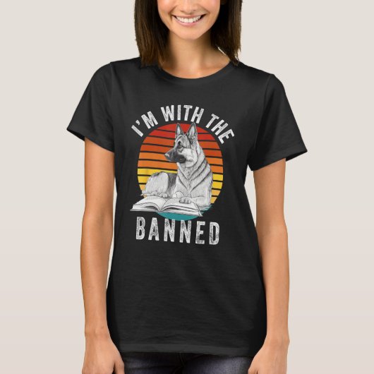 I m With The Banned  Read Banned Books  BookWorm 2 T-shirt (Voorkant)