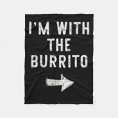I’m With The Burrito Funny Halloween Couple Costum Fleece Deken (Voorkant)