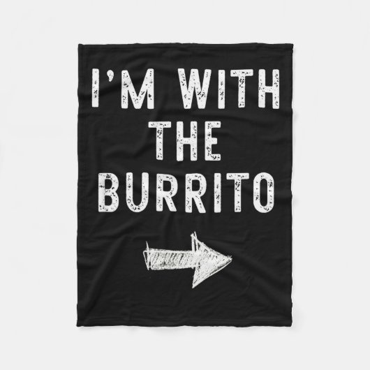 I’m With The Burrito Funny Halloween Couple Costum Fleece Deken (Voorkant)