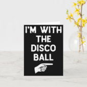 I’m With The Disco Ball Funny Halloween Matching C Kaart (Gele Bloem)