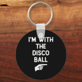 I’m With The Disco Ball Funny Halloween Matching C Sleutelhanger (Voorkant)
