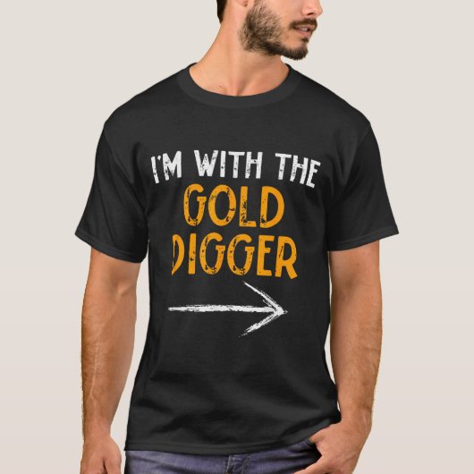 I’m With The Gold Digger Halloween Matching Couple T-shirt (Voorkant)