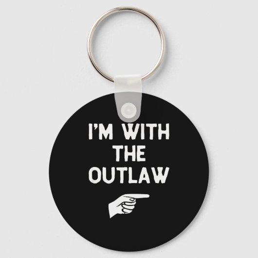 I’m With The Outlaw Funny Halloween Matching Costu Sleutelhanger (Voorkant)