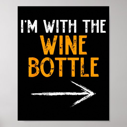 I’m With The Wine Bottle Halloween Matching Couple Poster (Voorkant)