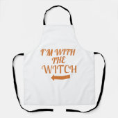 I’m With The Witch  Halloween Apron Schort (Voorkant)